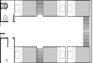 (PINES Main Campus/パインスメインキャンパス) 6人部屋配置図