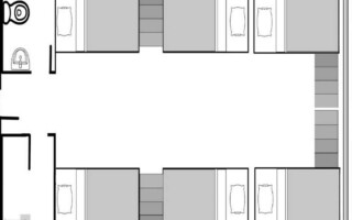 (PINES Main Campus/パインスメインキャンパス) 6人部屋配置図
