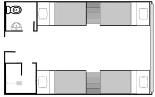 (PINES Main Campus/パインスメインキャンパス) 4人部屋配置図